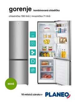 Kombinovaná lednice Gorenje (6 měsíců nová, záruka 18 měsíců