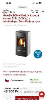 Krbova kamna s vymenikem 10kw (3+7)