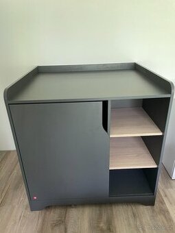 2v1 Přebalovací pult a dětská komonda Vox - Antracit / Dřevo