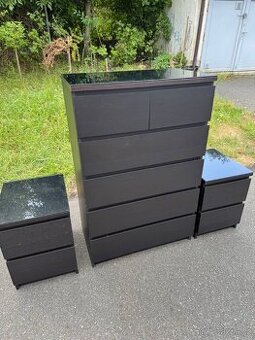 Komoda + noční stolky Ikea Malm