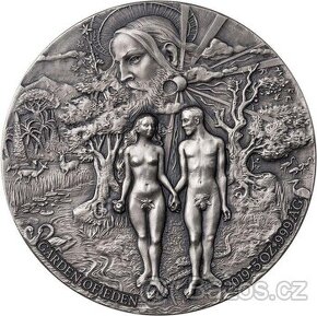 GARDEN OF EDEN Adam Eve 5 Oz Silver Coin jen 750 ks