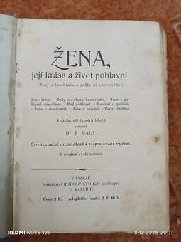 Stará kniha " Žena a její život pohlavní"