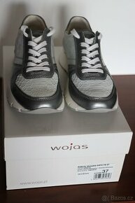 Dámské kožené tenisky Wojas, šedo-stříbrné, vel. 37