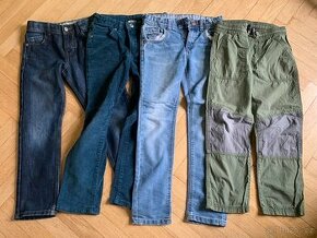 4 x klučičí kalhoty džíny pláťaky 128 - 134 vše výborný stav