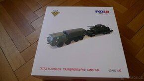 ĆSLA TATRA 813 KOLOS+TRANSPORTA  P50+TANK T -34  FOX  1//43