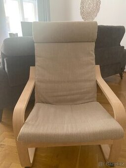 Stylové křeslo IKEA Poang s operkou na hlavu, užívané měsíc