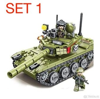 Rôzne tanky + postavičky - typ lego - nové, nehran - 1