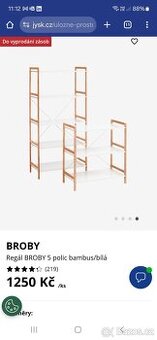 2x regál, knihovna - BROBY z jysku