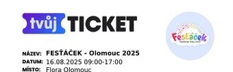 Vstupenky Fesťáček Olomouc 2025