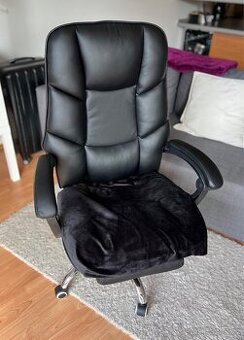 XXXLutz Kancelářské křeslo, vzhled kůže, černá