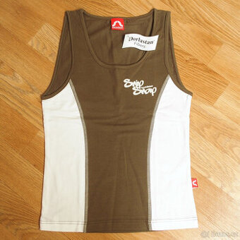 Dámské bílo-hnědé sportovní tílko Snip Snap vel. S - nové