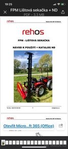 Prodám lištovou sekačku FPM