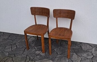 Celodřevěné židle Halabala po renovaci 2ks