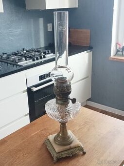 STAROŽITNÁ SECESNÍ PETROLEJOVÁ LAMPA EHRICH & GRAETZ-19.STOL