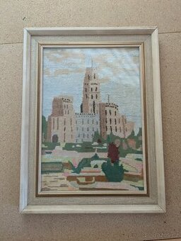 Ručně vyšívaný obraz – Hluboká nad Vltavou