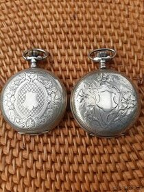 Stříbrné 3 plášťové kapesní hodinky