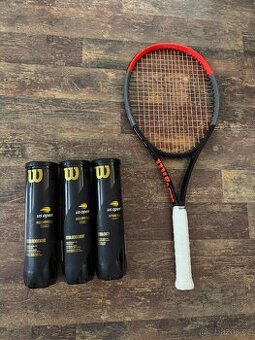 Wilson CLASH 100, 295 g, tenisová raketa + 3x míče US Open