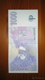 Výroční 1000 Kč bankovka s číslem 1959
