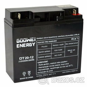 Staniční (záložní) baterie GOOWEI ENERGY OT20-12, 20Ah, 12V
