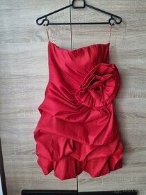 Společenské šaty, krátké, červené, vel. 38 - TOP stav