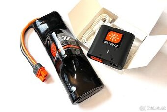 nová baterie NiMH 8.4V 3000mAh + Spektrum Smart S120 nabíječ