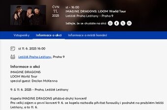 Výhodná ponuka - Imagine Dragons - Praha - 11.6.2025