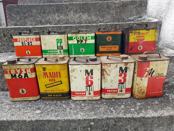 Plechovky od oleje - Benzina - Golem - Trysk - Madit - 1
