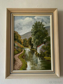 Obraz krajiny s potokem