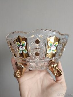 Broušená ozdobná miska vysoký smalt