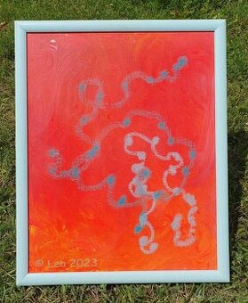 Obraz Ružová záhrada 2023-nevidomá malířka Lea