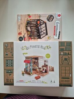 Miniatura domeček diy 1:12 kavárna rolife skleník