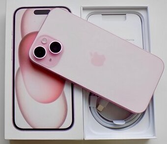 iPhone 15 Pink BATERIE 100% TOP