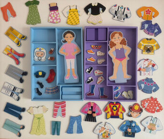 2 x dřevěné magnetické panenky Melissa and Doug