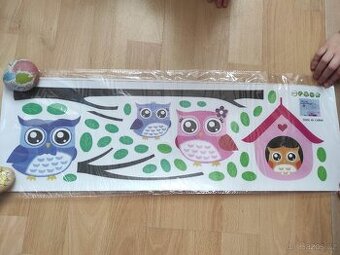 Samolepka na zeď  se sovičkami, nová