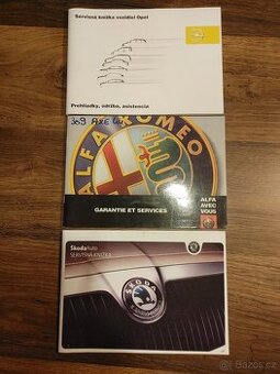 OPEL, Škoda, Alfa Romeo servisní knížka - prohlídky, údržba-