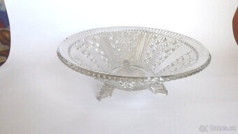 A279_ Mísa na nožičkách, lisované sklo, retro, cca 1975