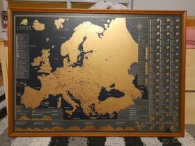 Zarámovaná stírací mapa Evropy