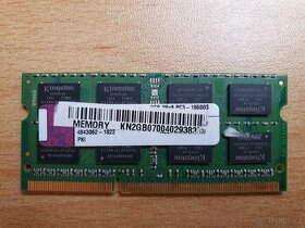 Paměť Kingston 2GB 2Rx8 PC3-10600S-09-10-F0 SODIMM