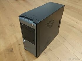 PC skříň černá, základní deska, procesor, DVD