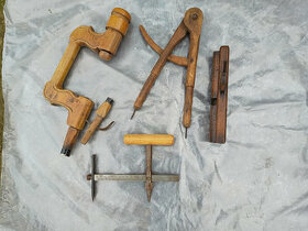 drevená vrtačka,kružidlo,hoblík,rejsek,sekera,nebozez - 1