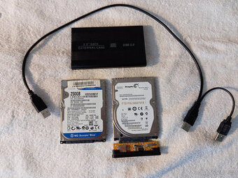 PC - Sata rámeček 2.0 pro HDD 2,5 disky + redukce na USB 2.0