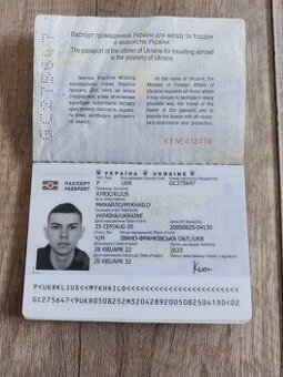 Prodám UKRAJINSKÝ PAS - nález