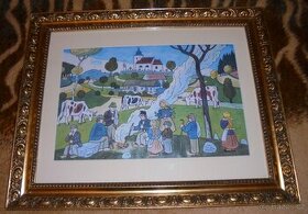Josef Lada obrázek - PODZIM 1955 , roz. 52x42cm