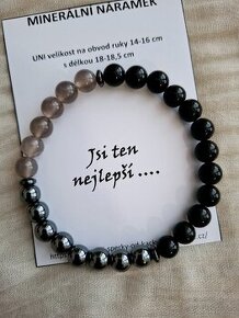 Pánský minerální náramek Achat,Hematit,Onyx