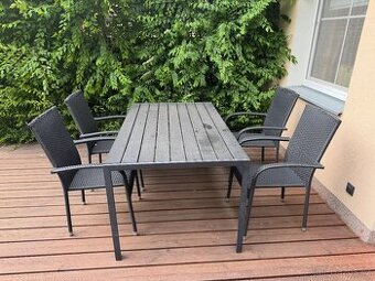 Set zahradní stůl 150x90 a 6x křesílka, odolná počasí