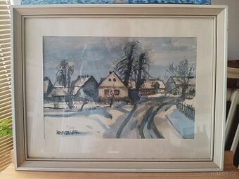 OBRAZ AKVAREL MALÍŘ JIŘÍ HAVEL