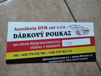Dárkový poukaz do autoškoly