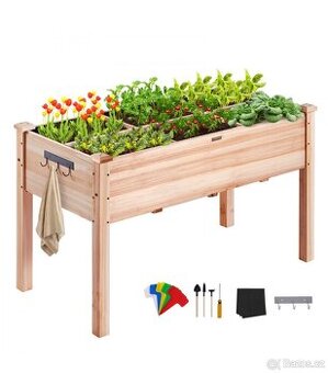 Nový Dřevěný vysoký záhon truhlík na květiny a zeleninu