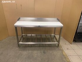 Nerezový stůl s polyetylénovou deskou150x70x90cm - 1