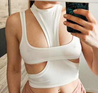 Dámský bílý sexy top, velikost S
